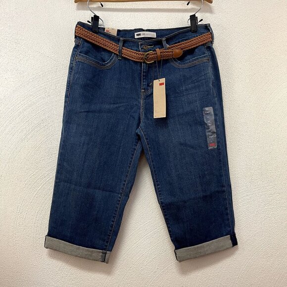 Levi's 515's Capri Dark Blue Denim Jeans sz 10  NWT - Picture 1 of 2